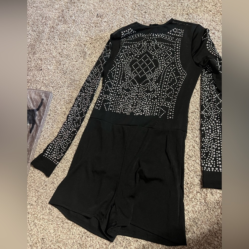 Sheer studded romper